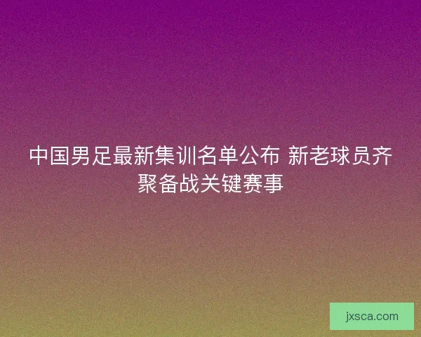 中国男足最新集训名单公布 新老球员齐聚备战关键赛事